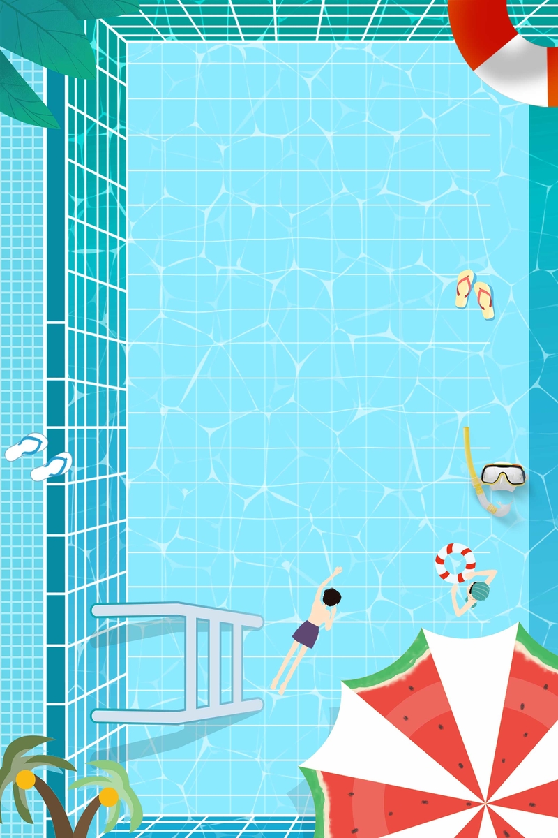 清新游泳健身俱乐部，创意海报设计素材，高清JPG下载