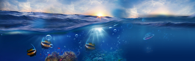 大海海底合成海报，高清JPG图片素材，创意另类设计下载