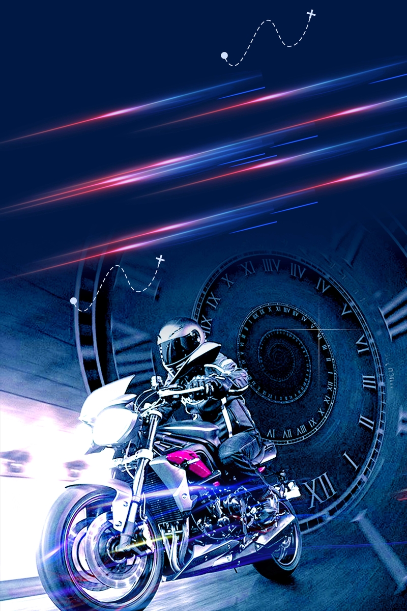 炫彩摩托车俱乐部海报背景，高清JPG素材，另类创意图片设计下载