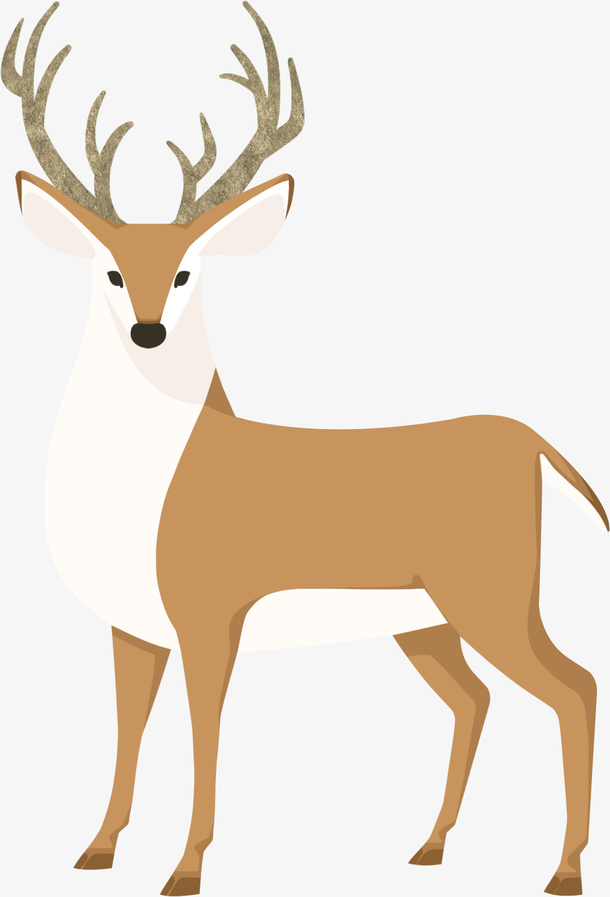 圣诞节鹿图案，傻狍子高清PNG透明图片，动植物元素设计素材下载