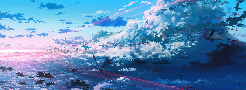 动漫梦幻天空背景Banner，高清JPG图片及其他创意素材下载