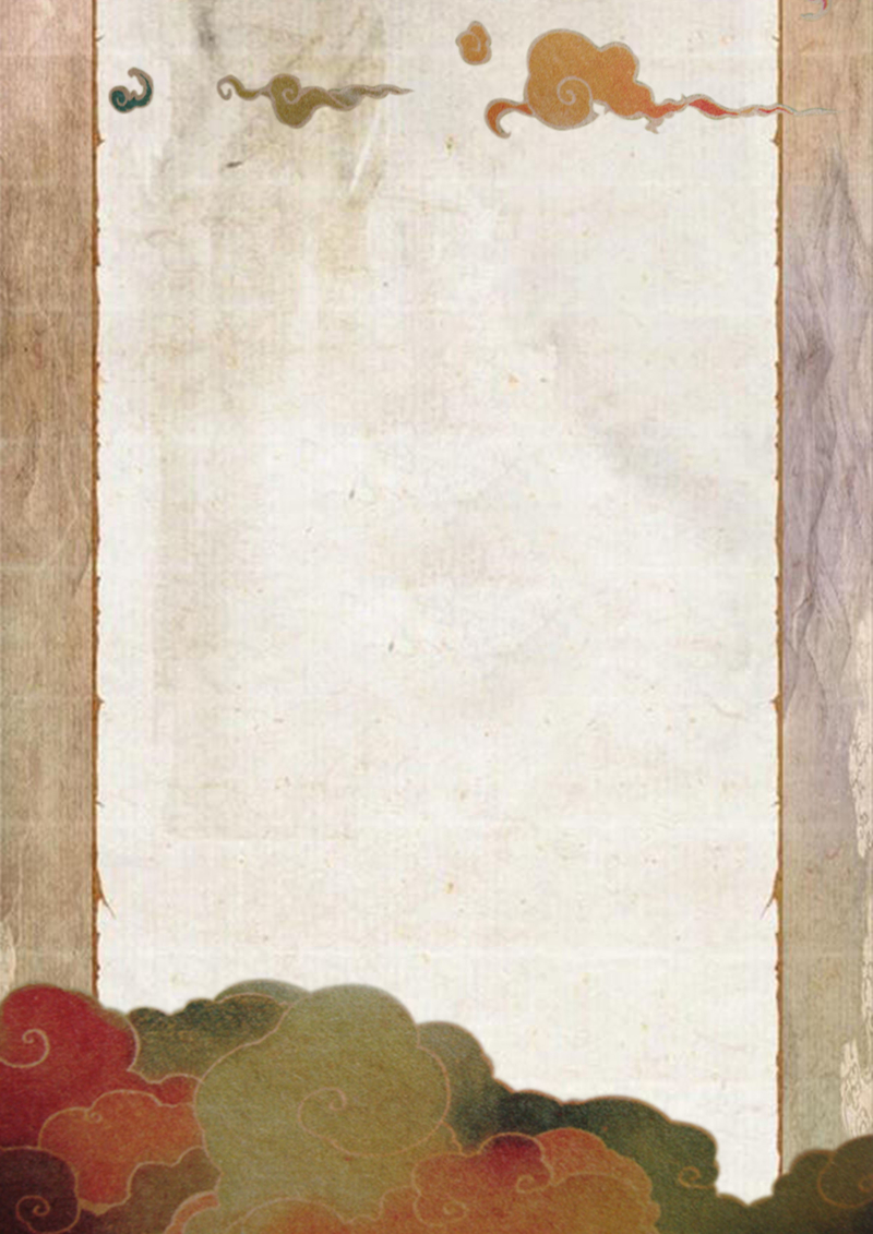 日系古典浮世绘卷，文艺云宣纸海报背景，高清JPG素材，另类图片设计下载