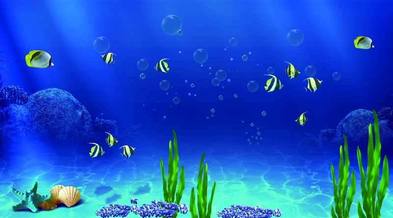 简约蓝色鱼缸背景JPG图片，高清另类设计素材免费下载
