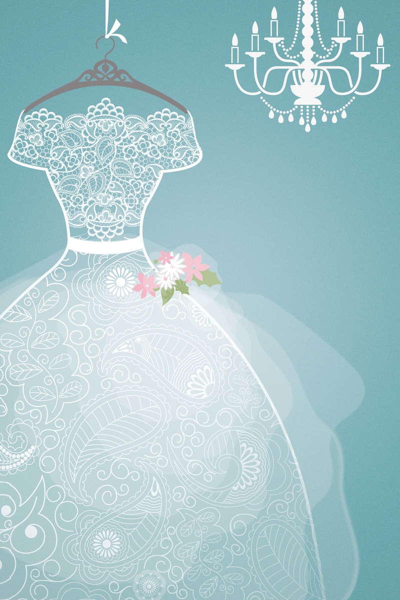 高清简约手绘婚纱婚礼海报背景JPG素材，另类设计风格，免费下载