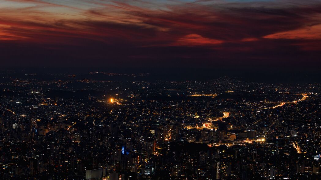 4K超高清壁纸，城市之夜，灯火辉煌的建筑风景，3840x2160分辨率，尽享黑暗中的光明