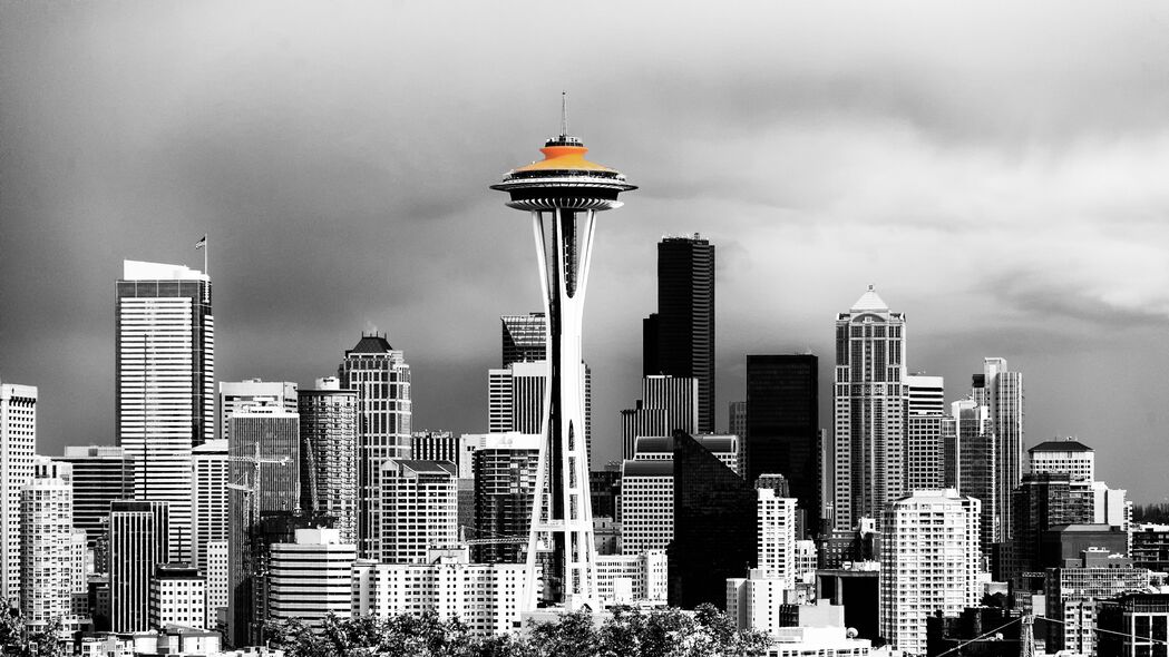 西雅图塔景，超高清4K（3840x2160）城市风光壁纸，免费下载