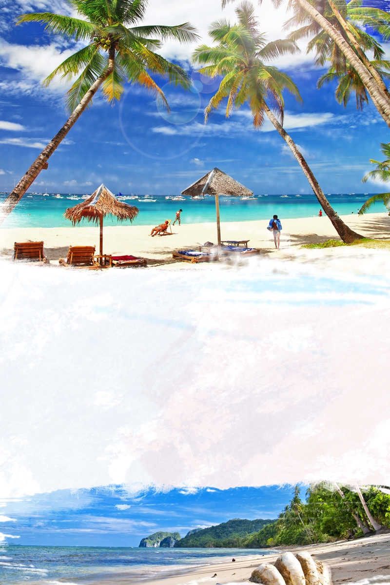 高清夏季海边旅游海报背景，唯美创意JPG图片，独特设计素材免费下载