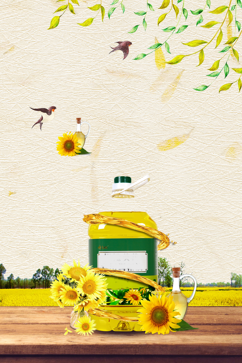 彩绘清新橄榄油促销海报背景，高清JPG素材，独特设计，一键下载图片设计材料