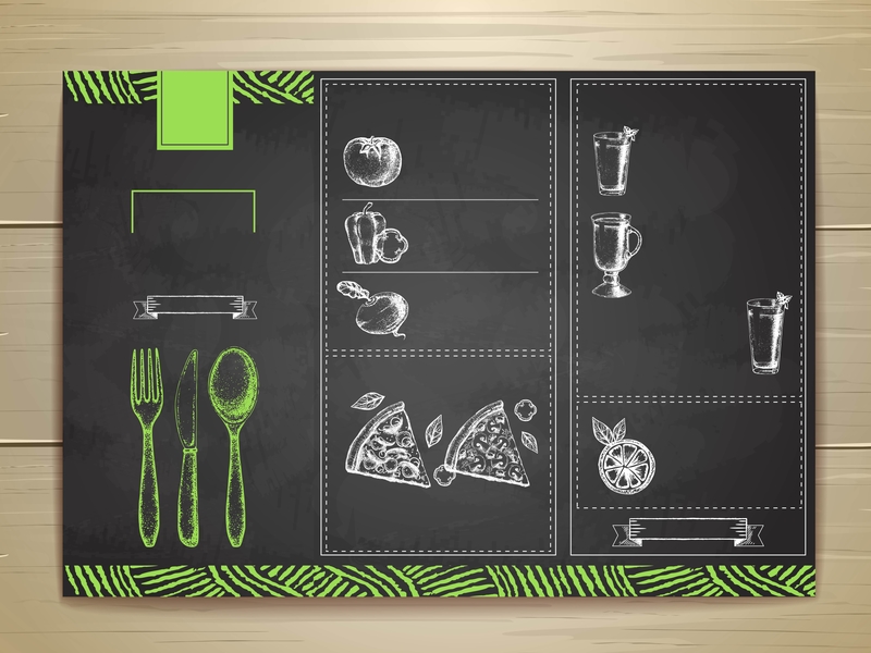 创意西餐厅手绘菜单海报模板，高清JPG，独特设计素材，一键下载