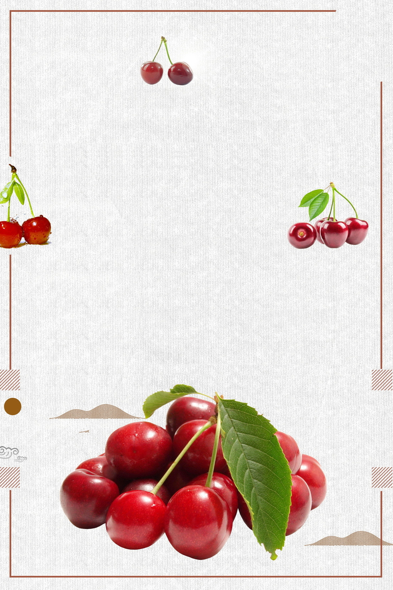 高清樱桃简约风水果背景JPG，另类图片素材，畅享美味视觉设计下载
