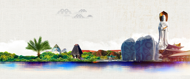 高清JPG冬季热带旅游背景banner，创意图片设计素材下载