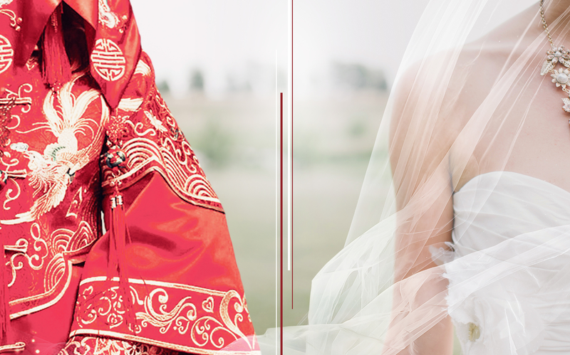 高清中西合璧婚纱摄影海报背景素材，JPG格式，另类创意图片设计，一键下载