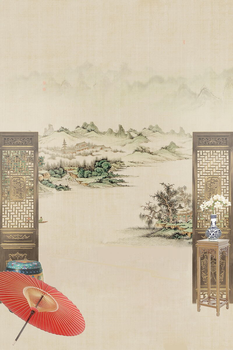 高清古典工笔画，江南水乡装饰画，复古中国风JPG图片素材，一键下载