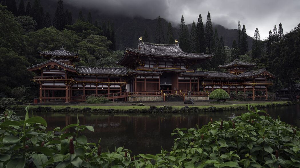 亚洲风情，宝塔、池塘、树木美景 4K超高清壁纸 3840x2160 免费下载