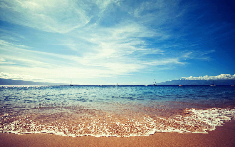 夏日海滩风光，高清海水与海面PNG透明背景图，摄影美景设计素材免费下载