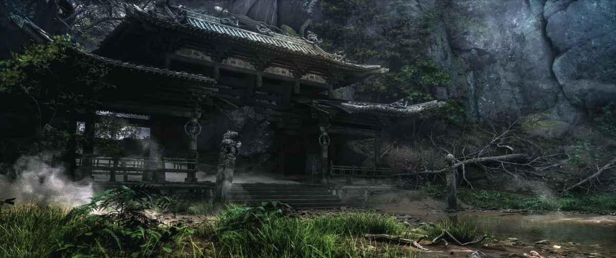 《黑神话，悟空》绝美山寺庙景 4K高清壁纸下载，适配3440x1440带鱼屏游戏桌面