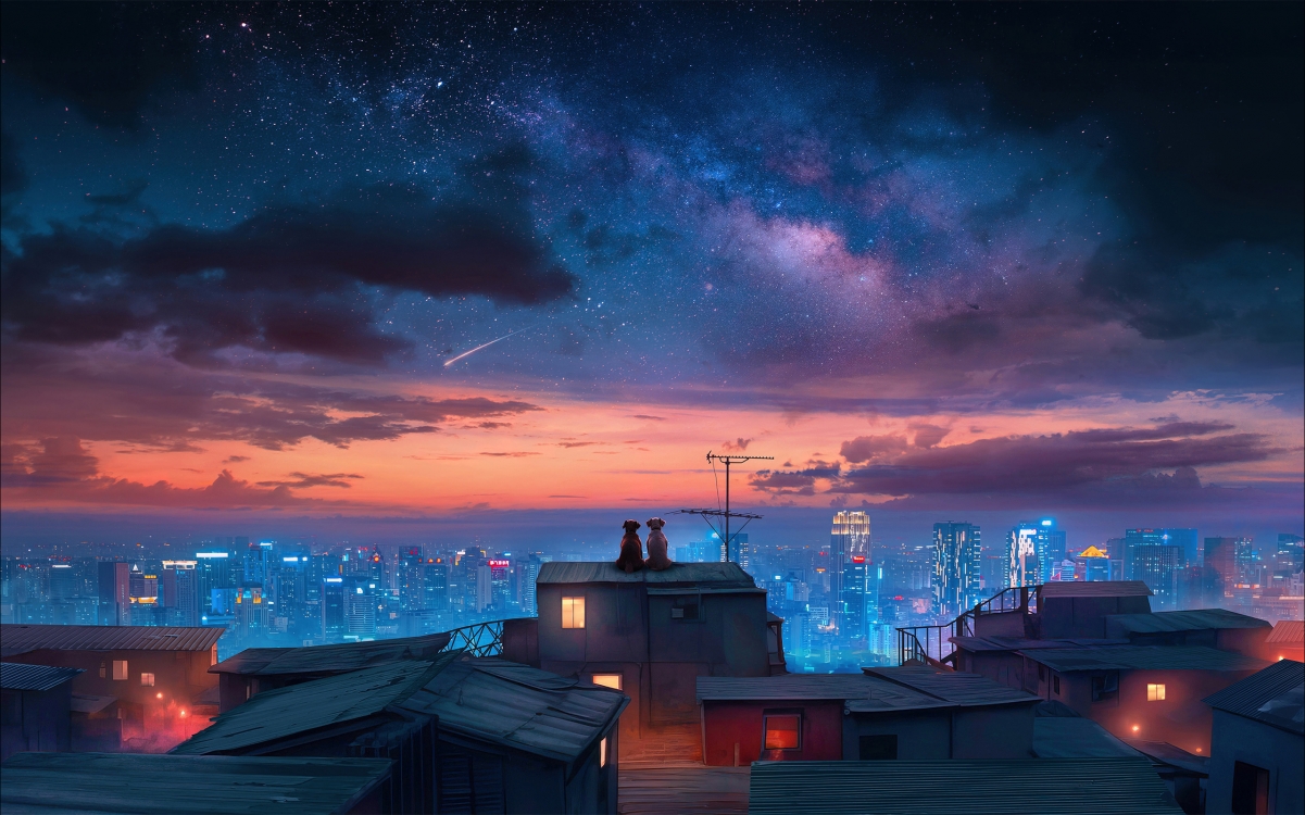 汪汪夜空绝美风景 2560x1600超清电脑壁纸 高清下载