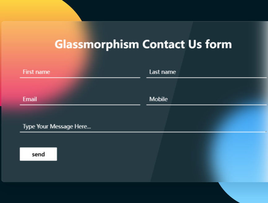 表单制作html，玻璃态联系表单模板