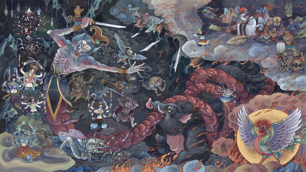 《黑神话，悟空》绝美壁画 4K超高清壁纸 3840x2160分辨率，游戏原画级高清下载