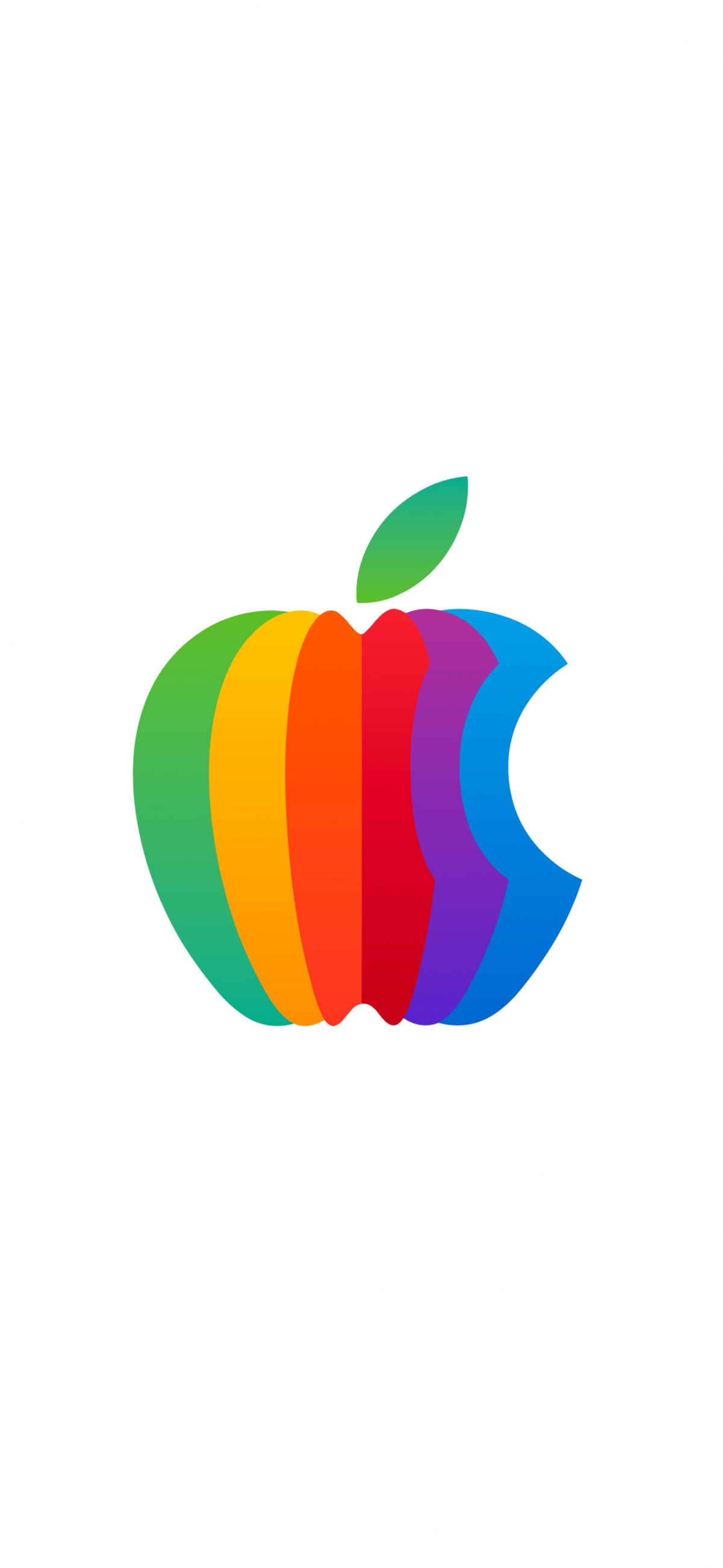 4K高清苹果手机壁纸，Apple彩色Logo白底版，1290x2796分辨率，免费下载