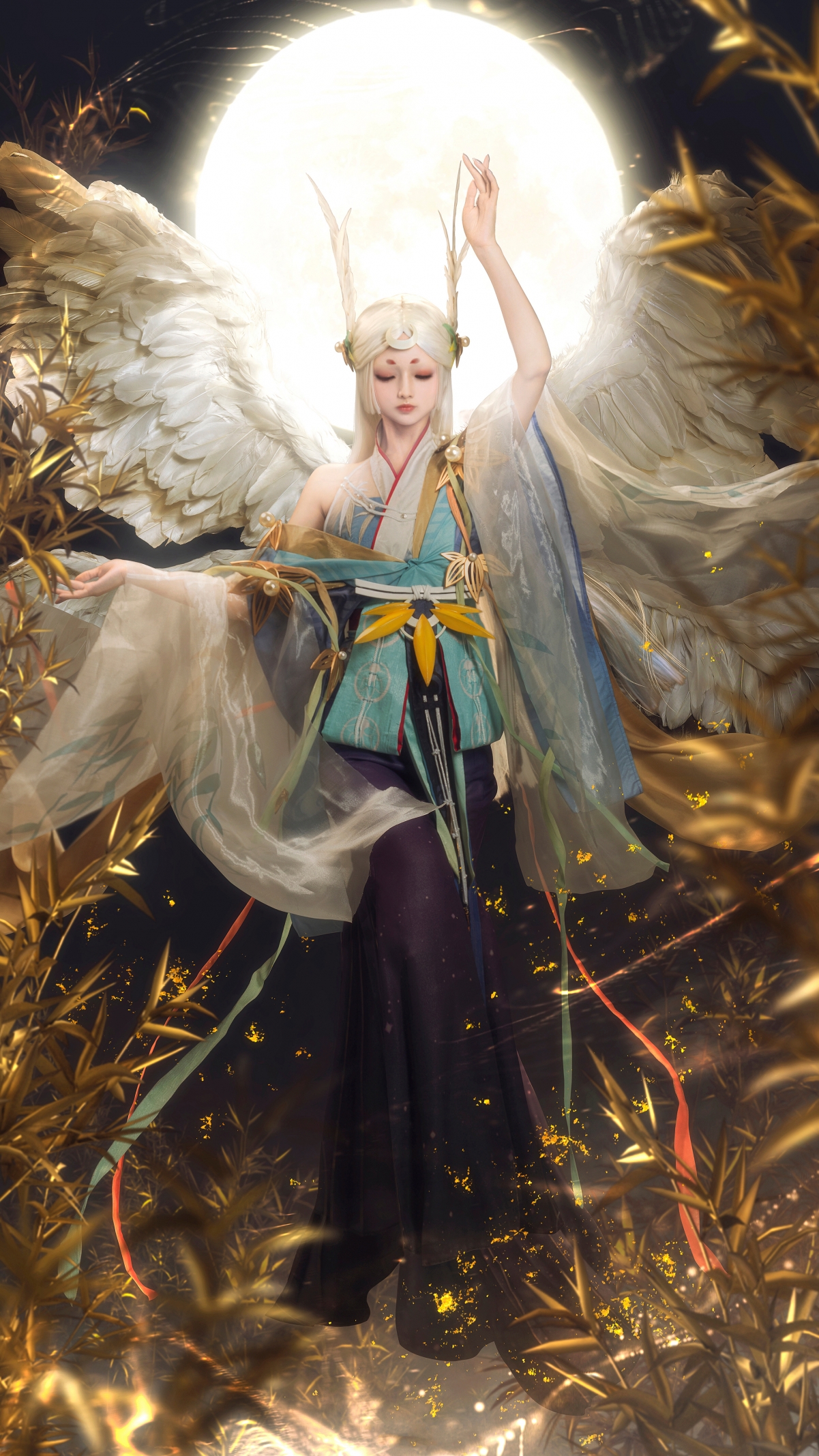 阴阳师·因幡辉夜姬绝美同人Cosplay 4K超清手机壁纸 2160x3840高清下载