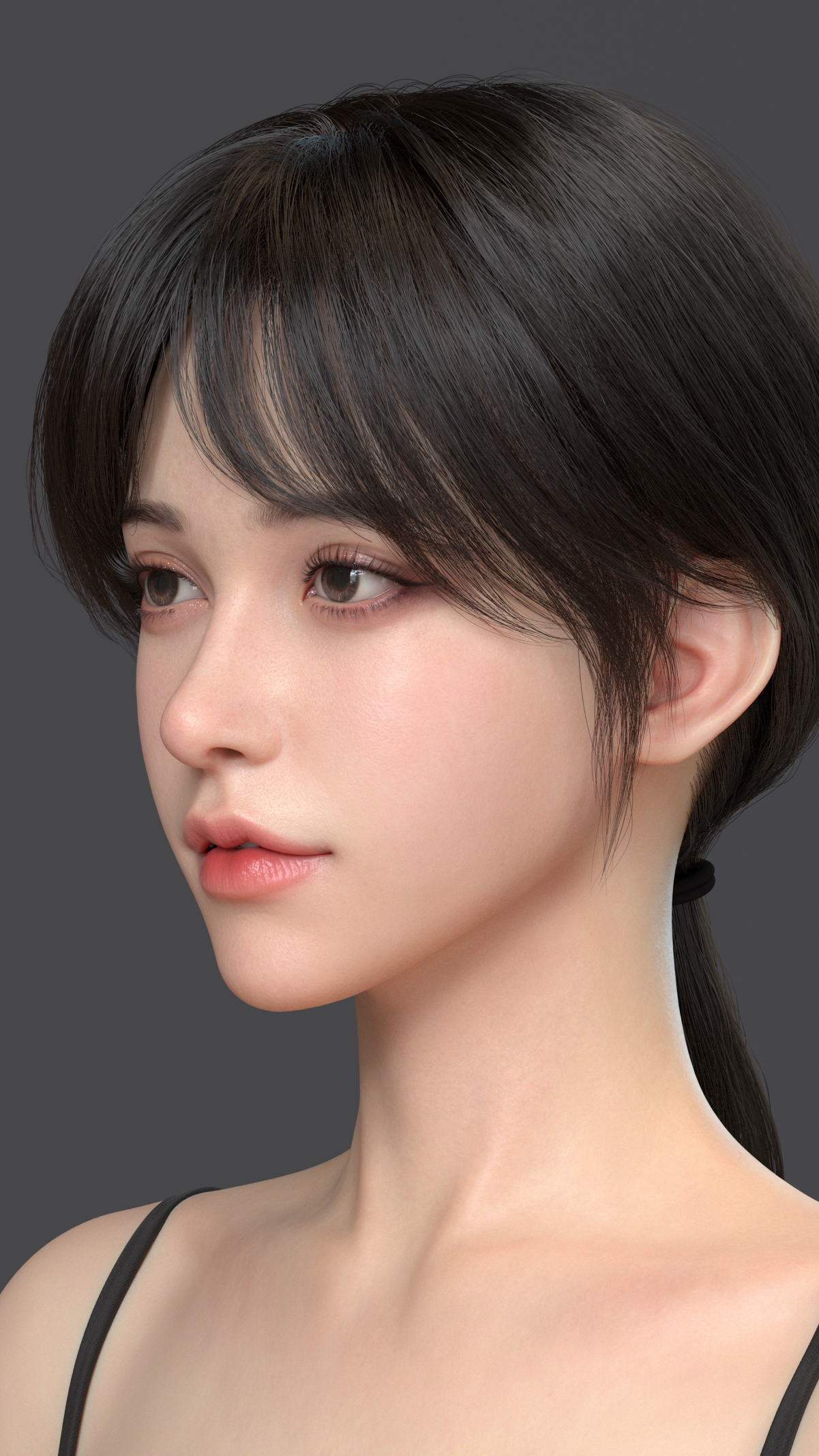 绝美4K高清3D美女侧脸壁纸，2160x3840超高清手机图片，免费下载