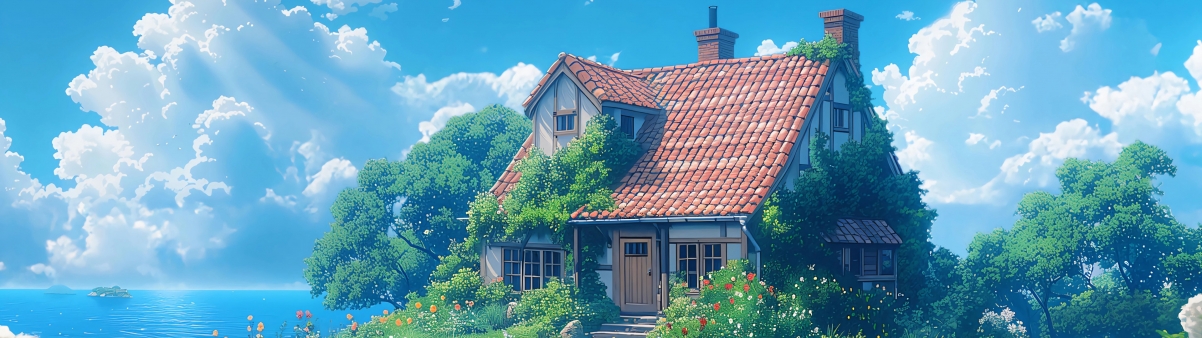 绝美海景小屋高清壁纸，3840x1080双屏适配，一键下载高清桌面美图