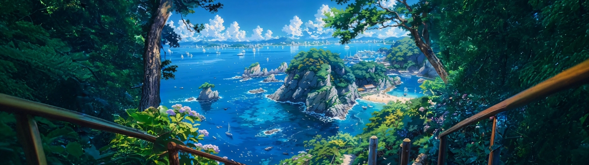 绝美海滨风光，3840x1080带鱼屏超高清壁纸，一键下载高清美图