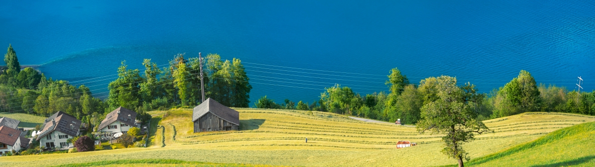 海边风景小屋高清双屏壁纸 5120x1440 带鱼屏 下载