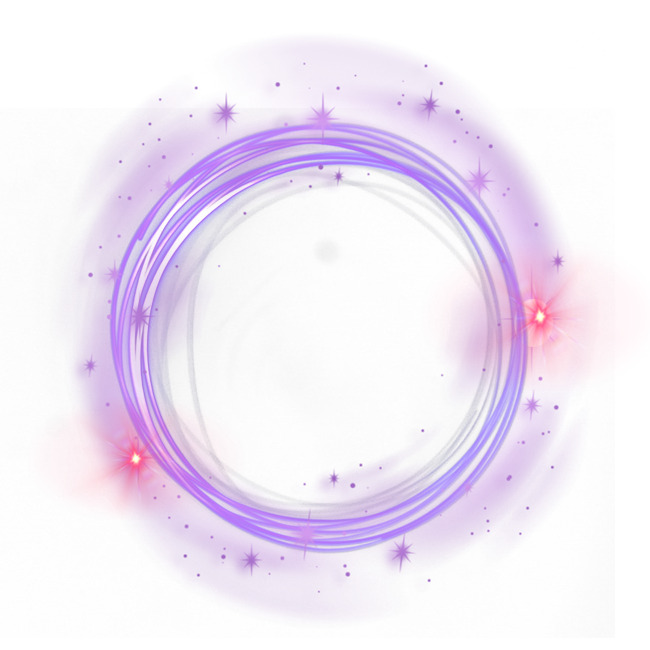 环形光效PNG透明装饰元素特效素材，高清PSD格式下载