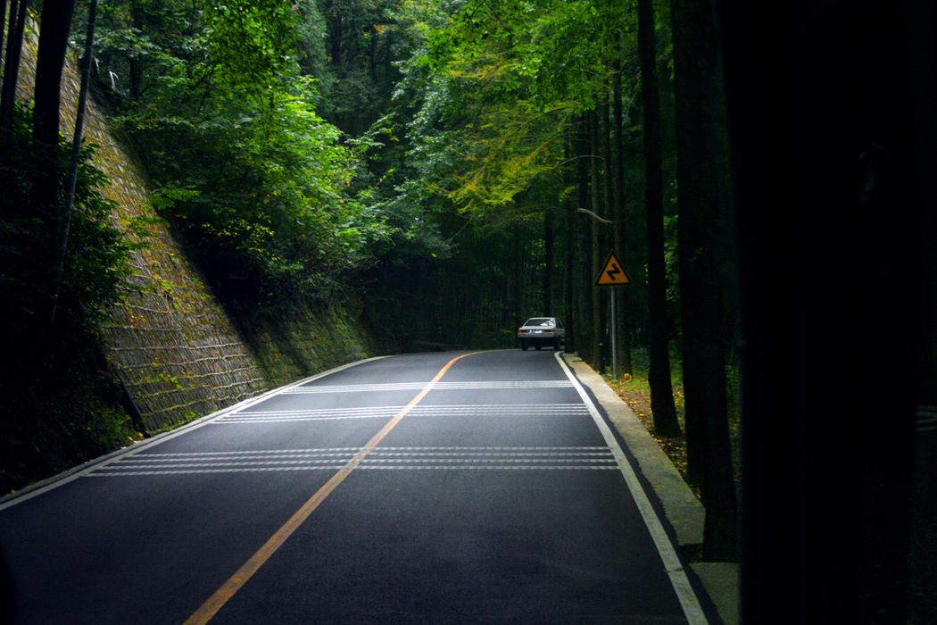 4K高清绿色森林公路风景壁纸，2496x1664分辨率下载