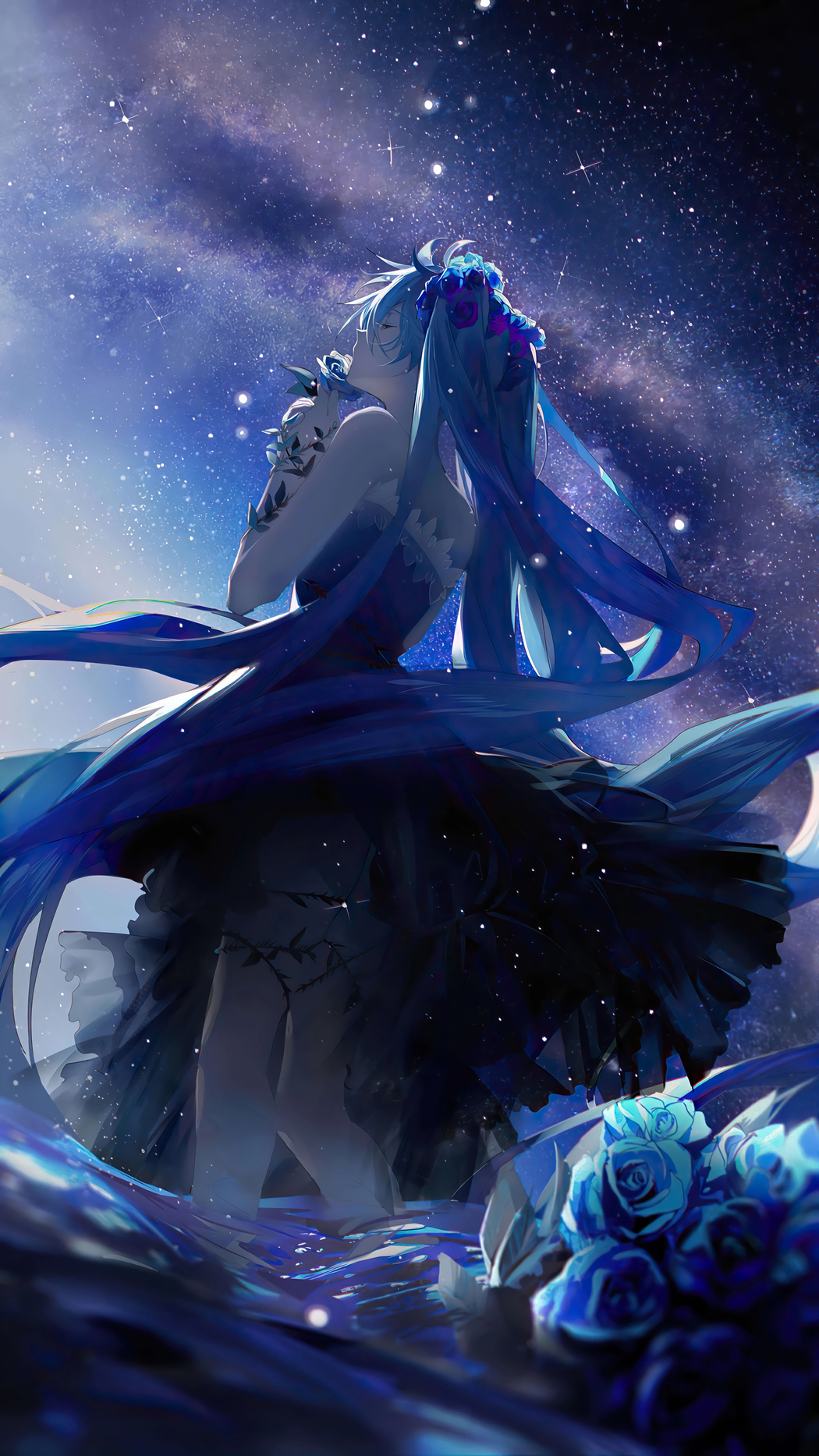 初音未来梦幻星空4K竖屏手机壁纸高清下载 2160x3840