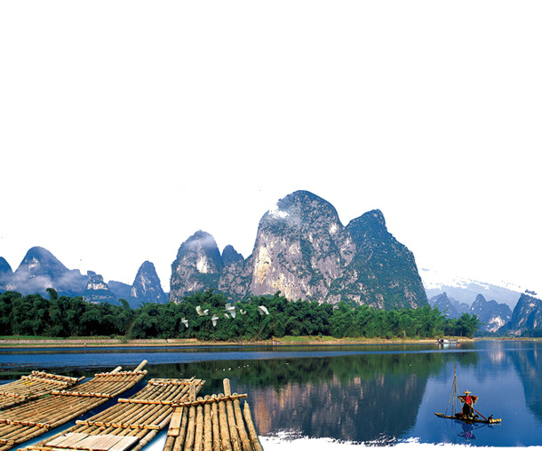 桂林山水PNG透明背景高清摄影图，风景设计素材下载