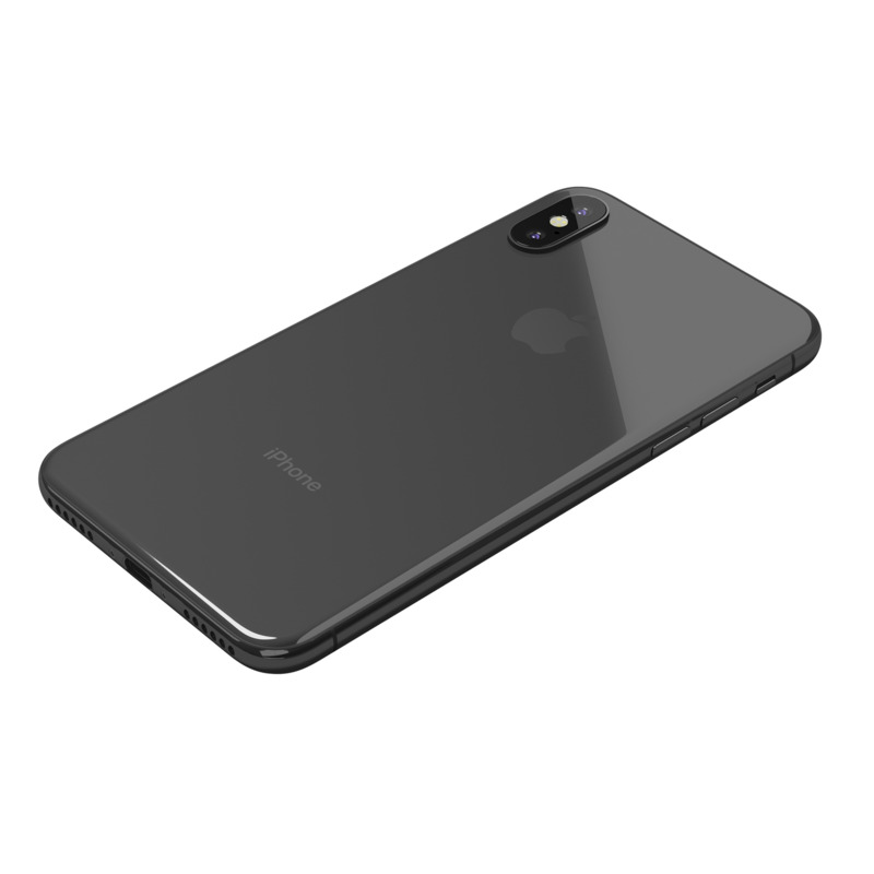创意黑色iPhoneXp俯视免扣PNG高清透明图片，生活用品设计素材下载