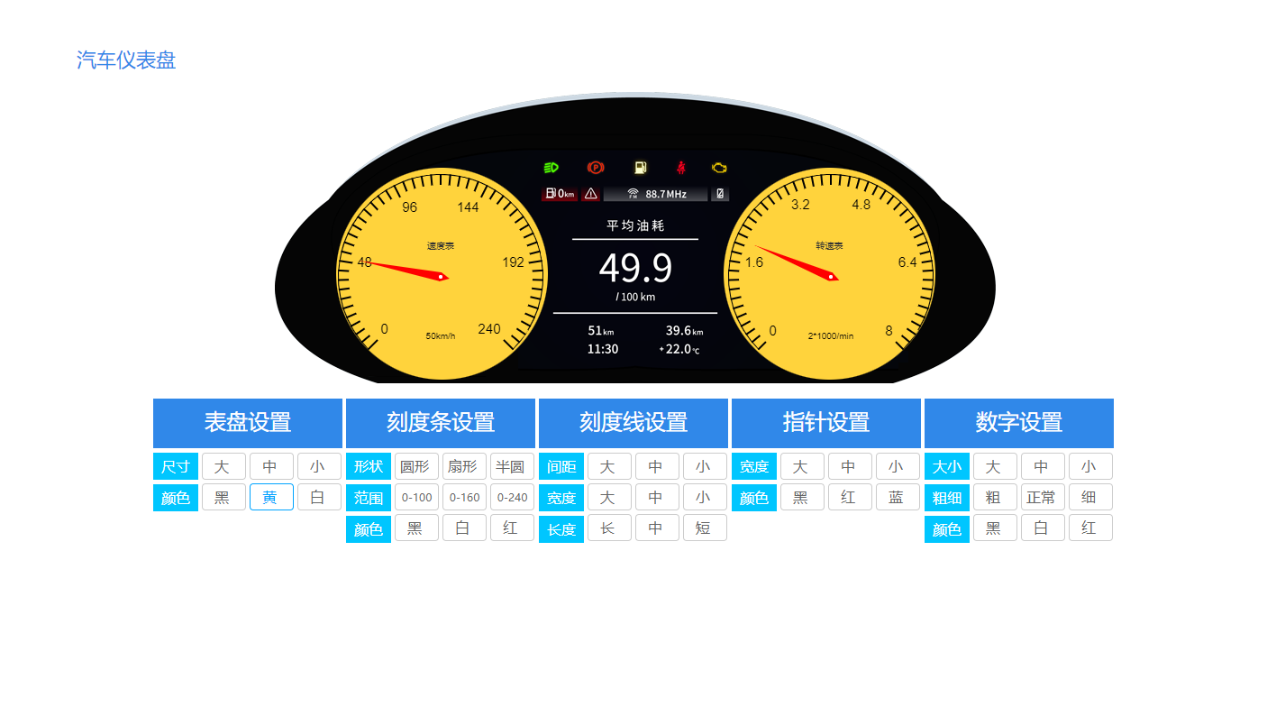 echarts 汽车仪表设计