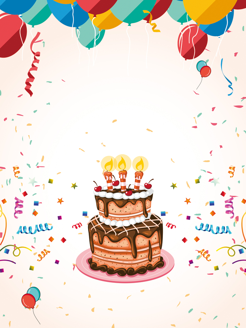 卡通生日祝福海报背景高清JPG素材，电商狂欢设计图下载