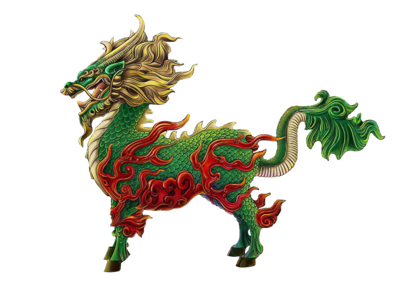 高清中国风麒麟免抠PNG素材，装饰元素设计图片下载