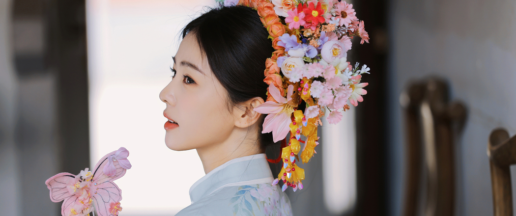 古风美女侧脸4K高清壁纸，白鹿3440x1440带鱼屏专享下载