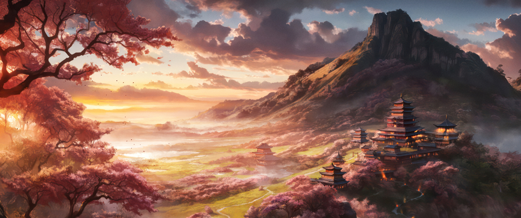 高清山寺风景带鱼屏壁纸 3440x1440 下载