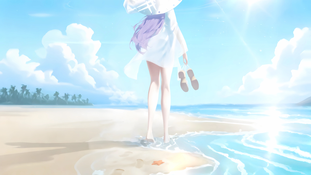 海边亚津子唯美4K壁纸，3840x2160高清动漫图片下载