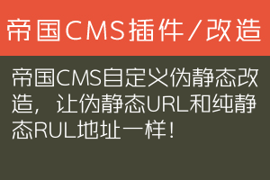 帝国CMS自定义伪静态改造，让伪静态URL和纯静态RUL地址一样！