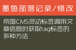 帝国CMS灵动标签调用文章信息时获取tag标签的多种方法