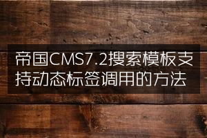 帝国CMS7.2搜索模板支持动态标签调用的方法