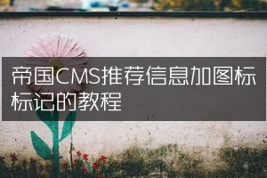 帝国CMS推荐信息加图标标记的教程