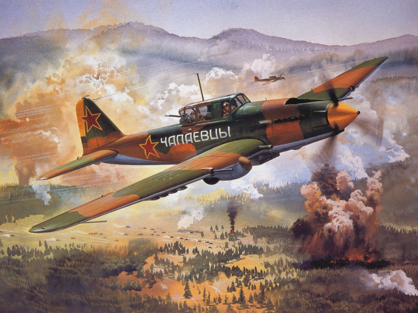 油画版军事飞机桌面壁纸