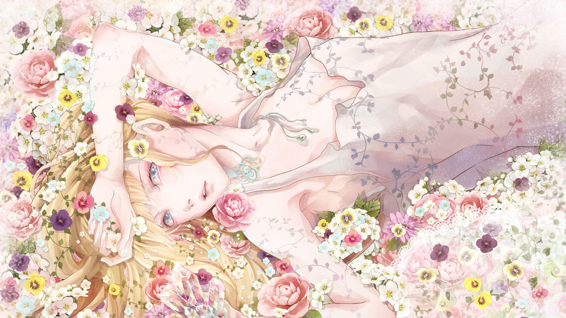芬芳的花 女子 唯美好看动漫壁纸