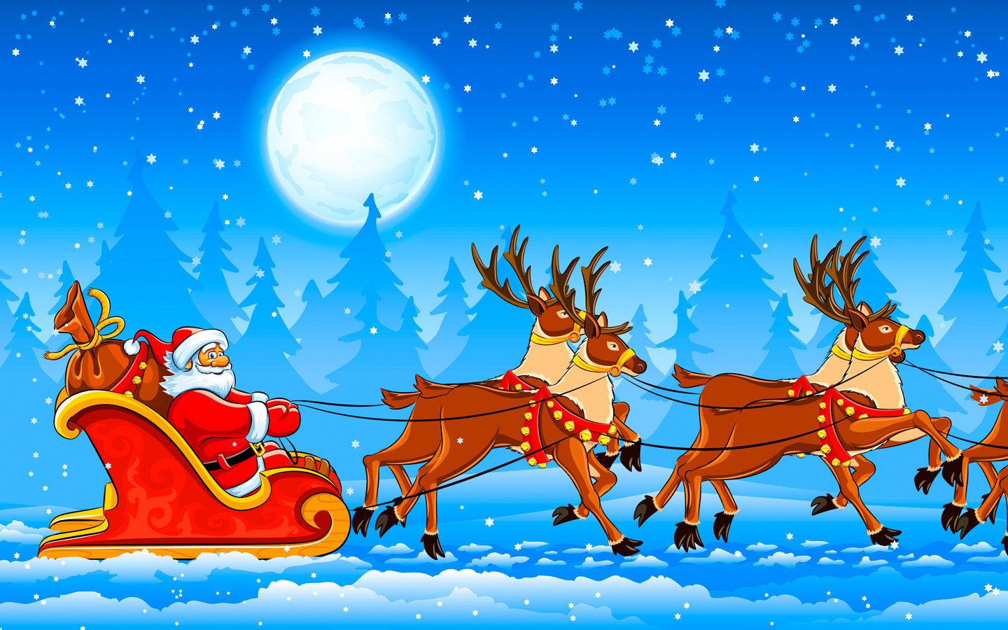 卡通圣诞老人和驯鹿矢量素材免费下载_觅知网