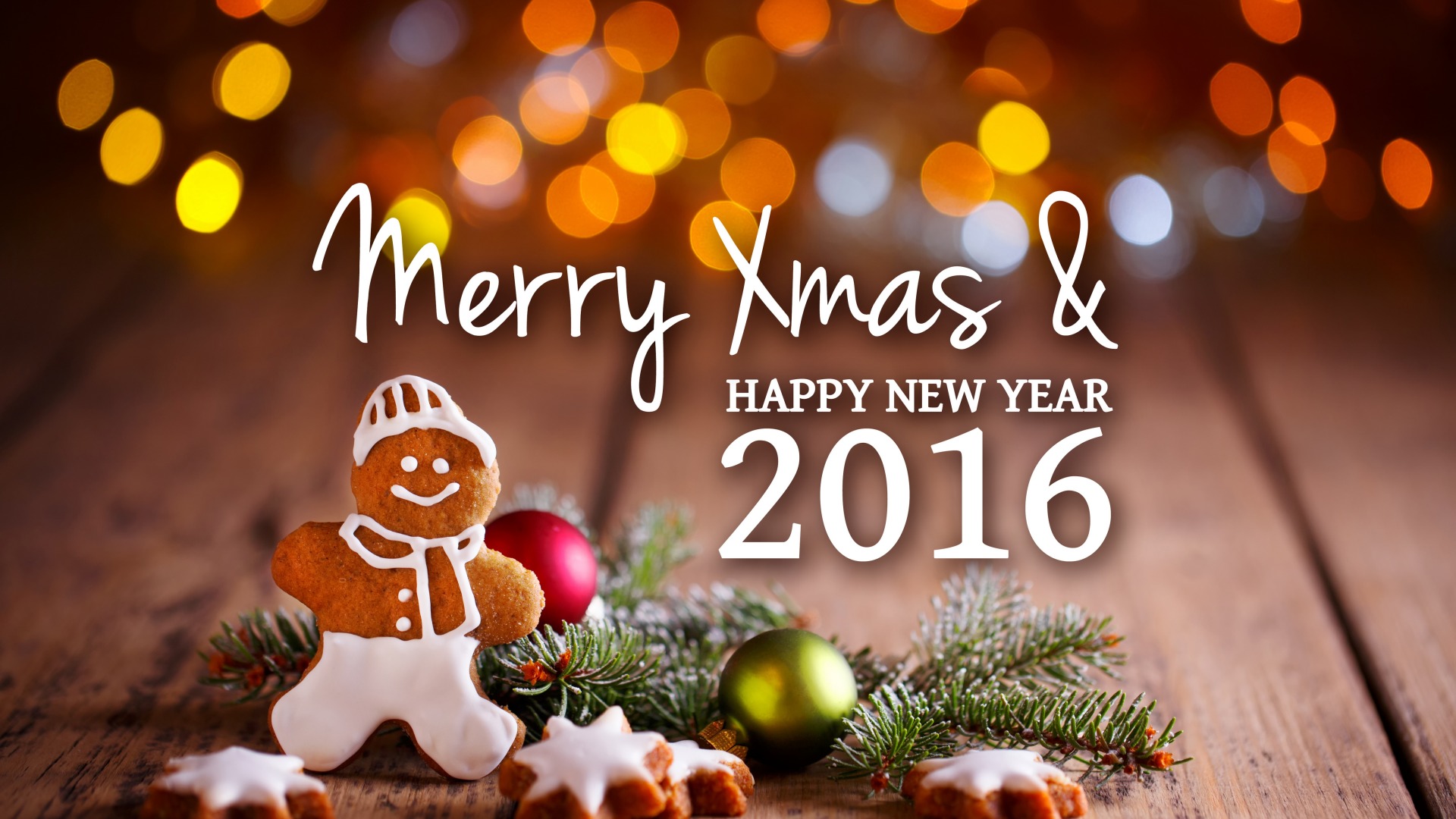 2016年圣诞节,新年快乐,圣诞节可爱装饰,桌面壁纸