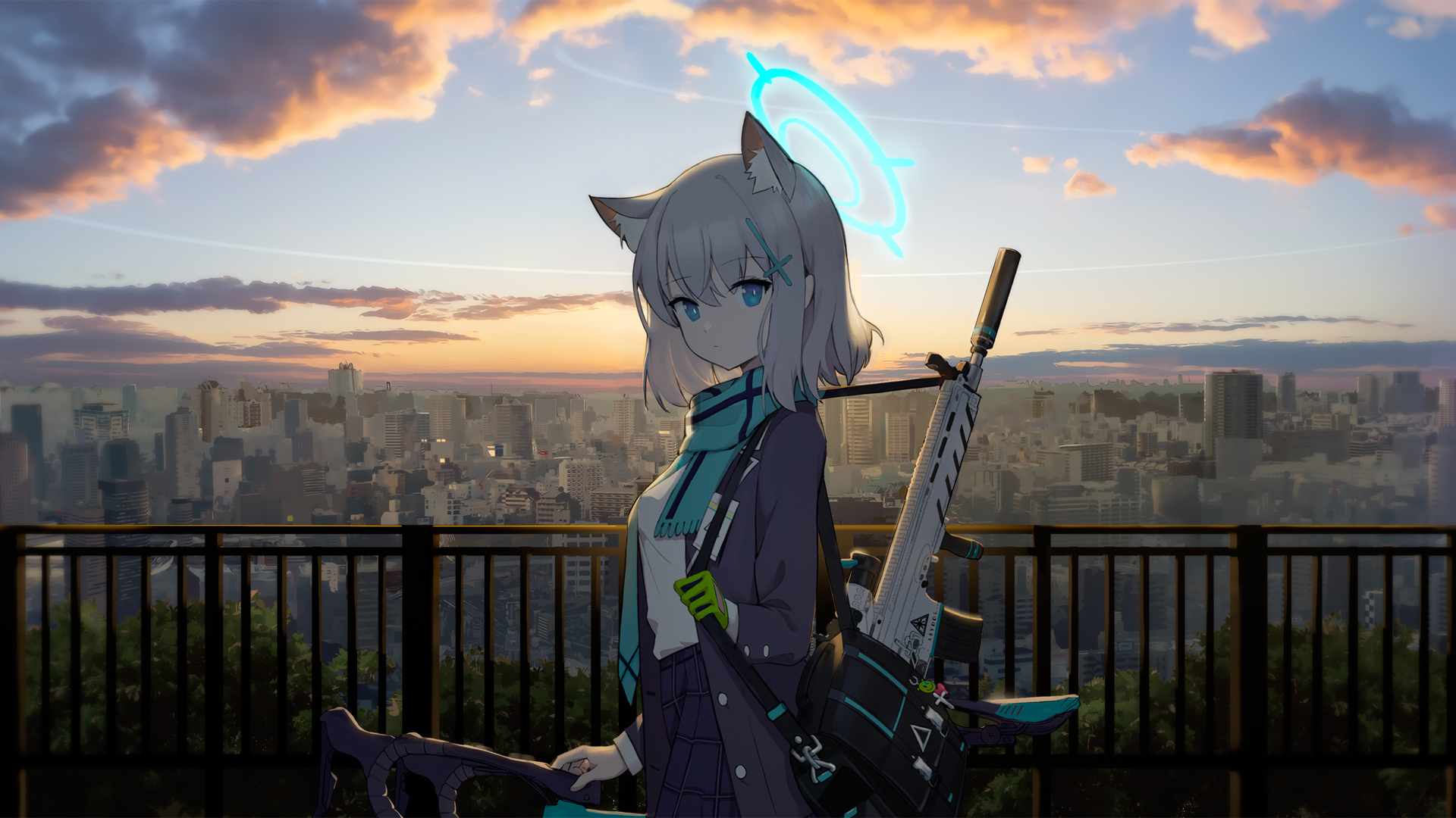 碧蓝档案 砂狼 插画女子 兽耳少女 二次元动漫壁纸