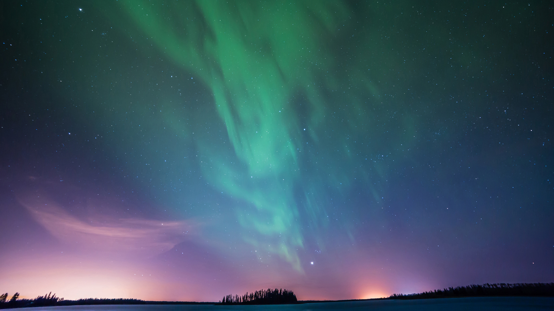 北极光星空夜晚风景壁纸